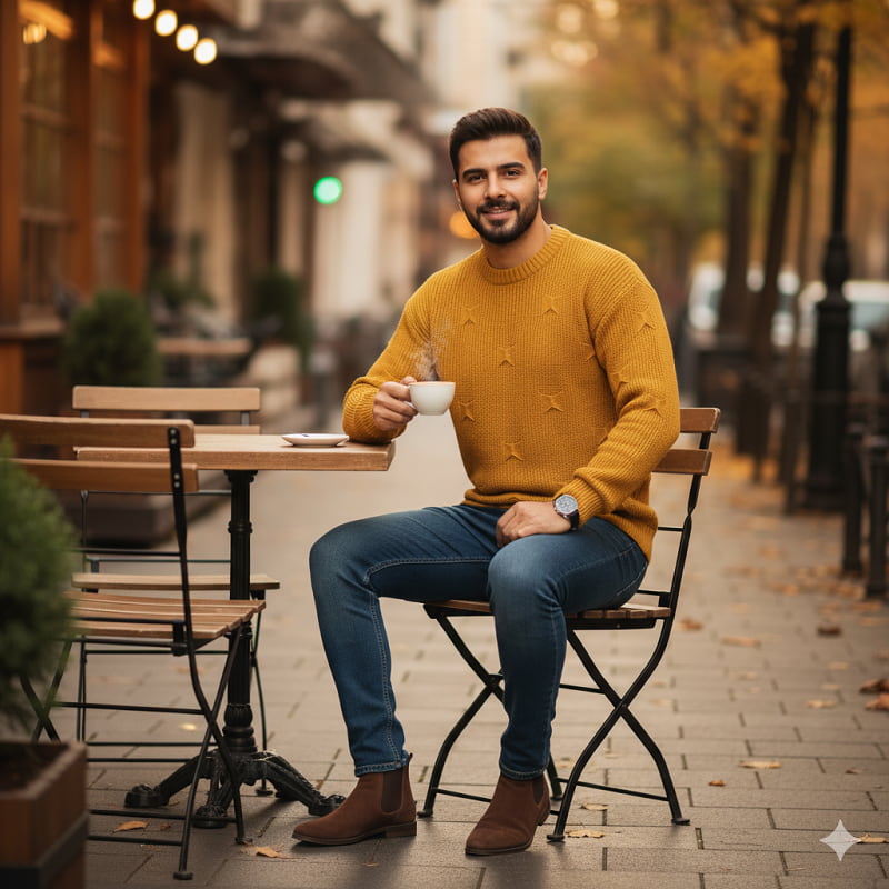 پلیور زاپ دارخردلی مردانه مدلDeta