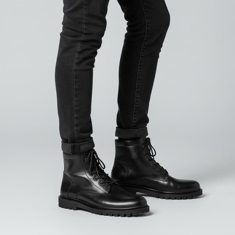 نیم بوت مردانه زیپی مدل Bershka -مشکی