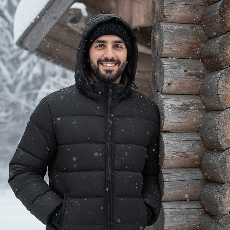 کاپشن بادی مشکی مردانه مدل Arshan-مشکی